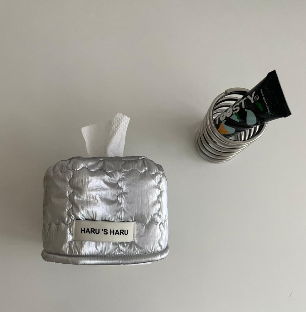 몽글이 실버 원형 휴지커버