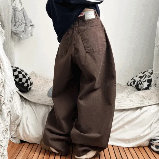 mega twill cotton wide pants