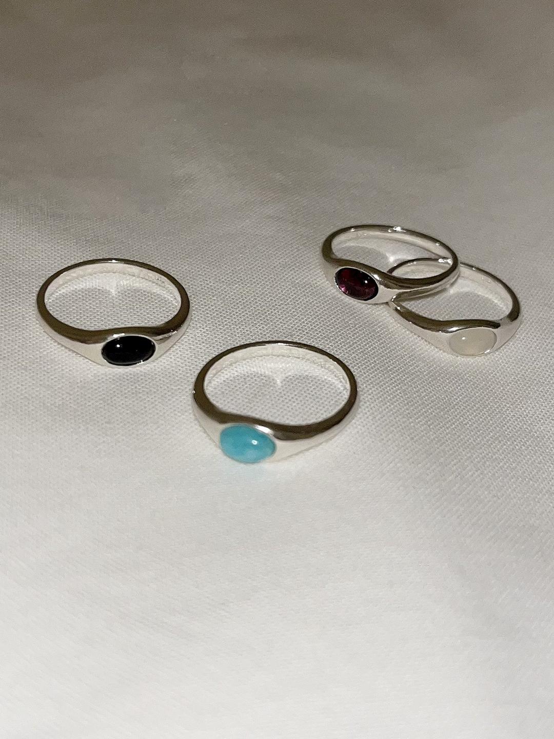 (silver925) Natural stone ring *4color