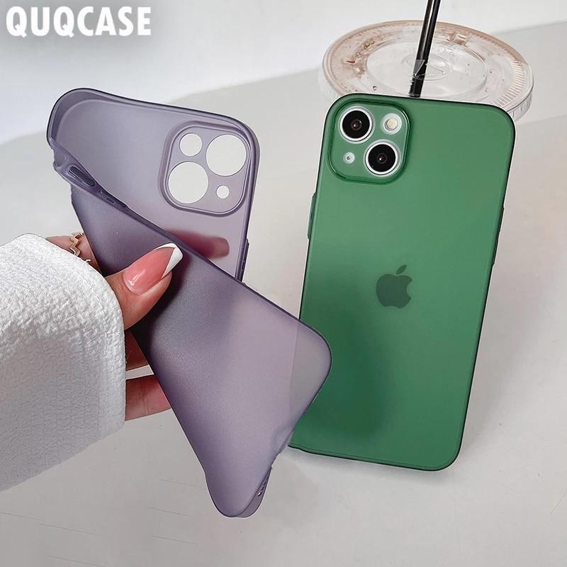 Ultra Thin Slim Soft Clear Matte Phone Case For iPhone 14 Pro Max i 11 13 12 Mini 7 8 Plus XS X XR Transparent Deep Purple Cover