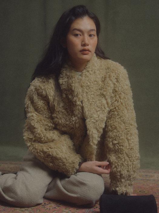 CHARLEE FUR JACKET_BEIGE