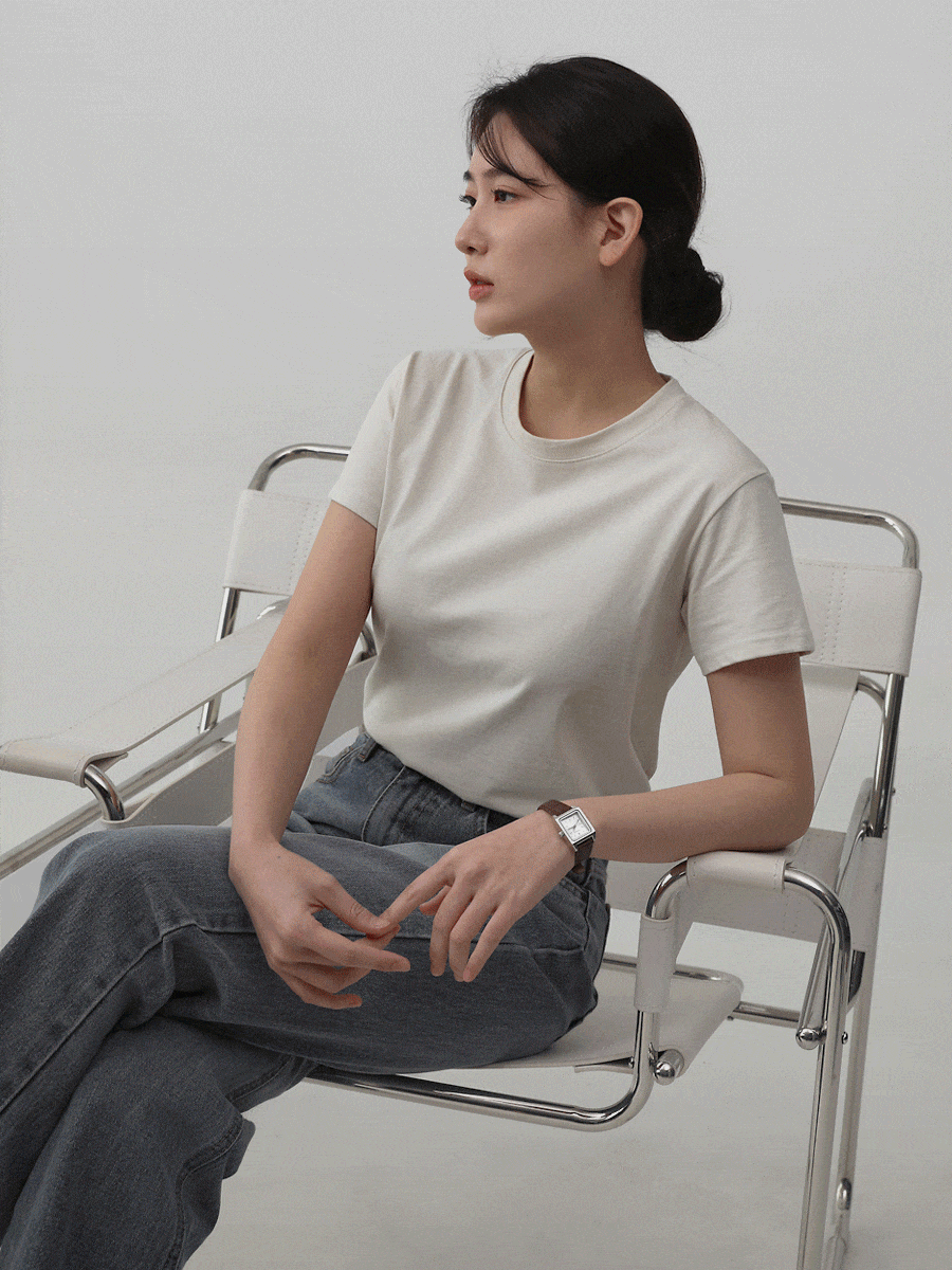 ROUND T-SHIRT.005 -Tumble Washing/Tenter/4color