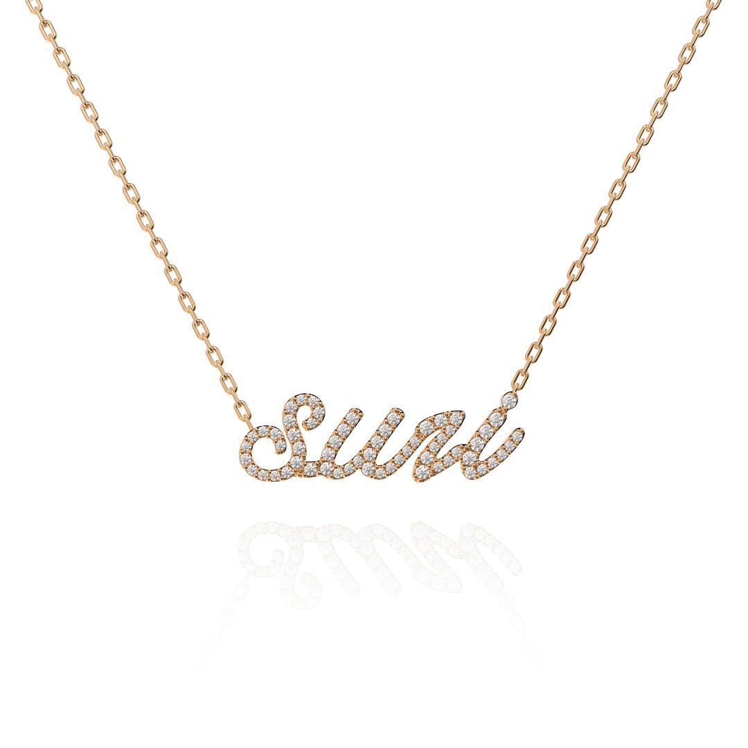 Initial diamond Necklace.18k