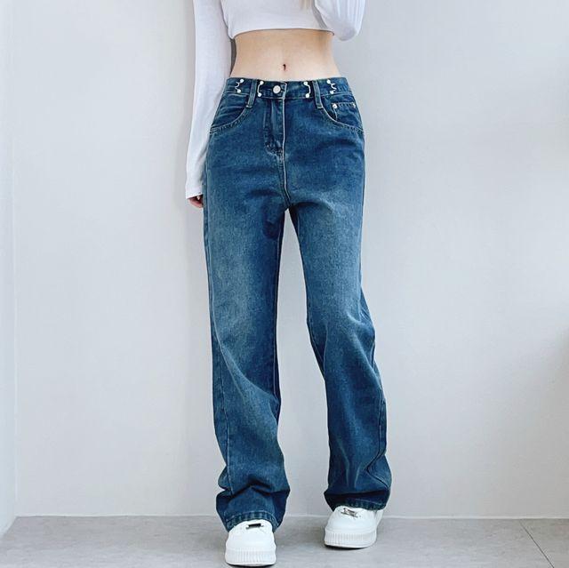 *허리조절*[사계절/모델핏보장]최대 6cm 조절가능! 일자핏 사계절 하이웨스트 롱 데님 와이드 팬츠 청바지 면바지 5color 로우라이즈 뉴진스 팬츠_릴리움