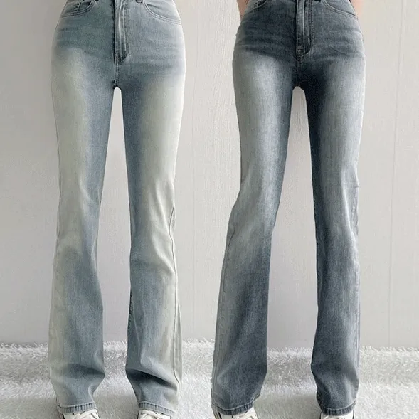 [*숏,미디,롱*/S~2XL/여름/스판] 제이닝 워싱여름 쿨 스판 슬림핏 세미 부츠컷 140/150/160 기장선택 데님팬츠 당일