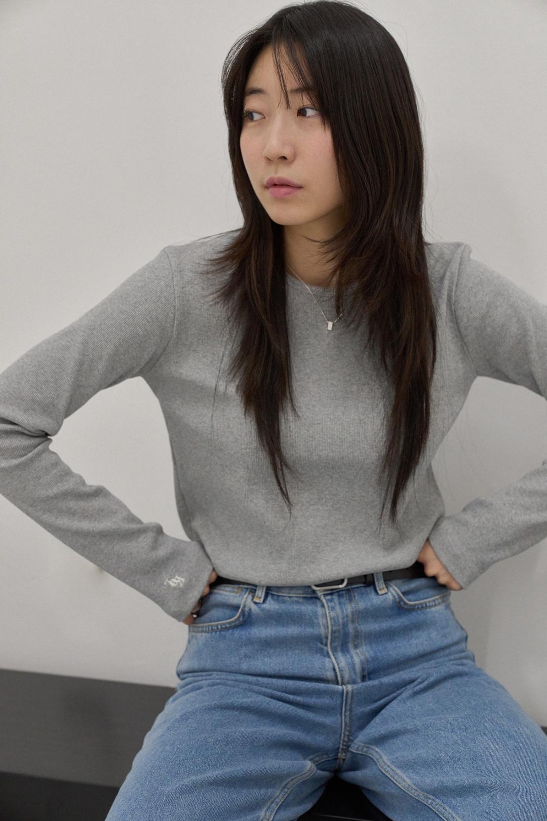 Heavy Cotton Crewneck Long Sleeve grey