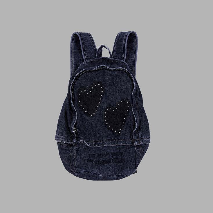 HEART STUD DENIM BACKPACK