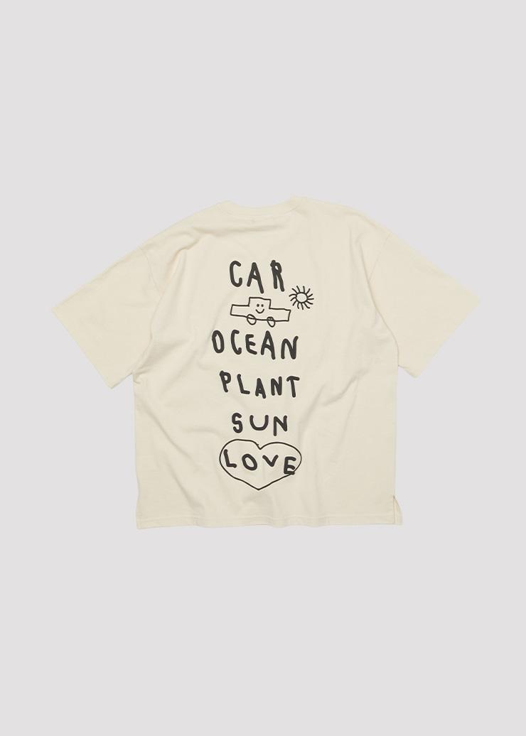 EMBO PRINT T SHIRT WHATEVER IVORY