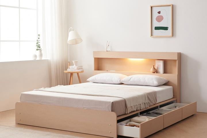 모노 피크 LED 3서랍 수납침대 SS/Q/K (매트리스 포함)