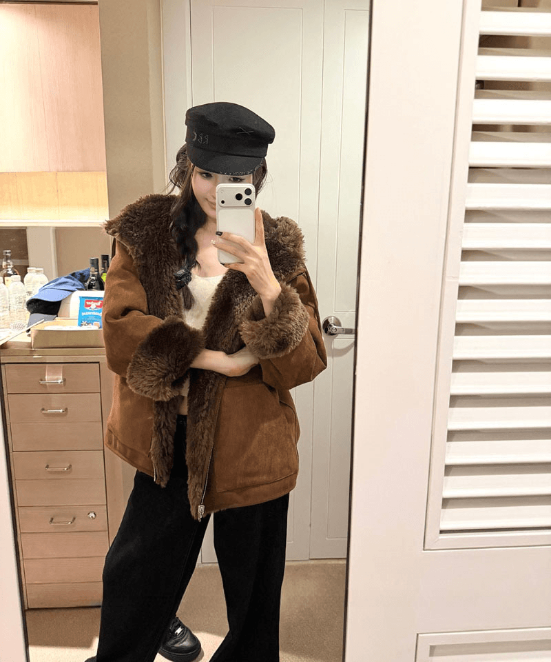 에코퍼 스웨이드 리버시블 후드집업