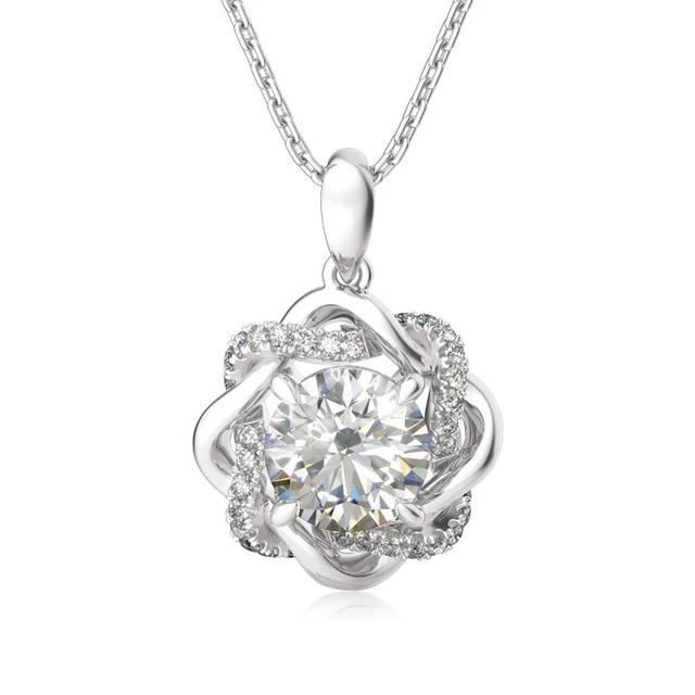 Szjinao 여성용 모이사나이트 목걸이 펜던트, 실버 925 쥬얼리, 2023 트렌드 MP, 다윗의 별, 3ct
