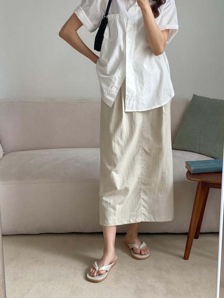 토리아 밴딩 바스락 에이치 여름 롱 데일리 스커트 4color