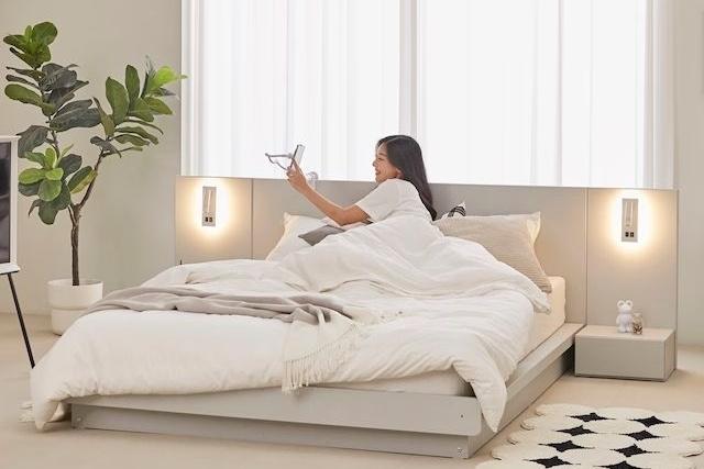 쿠폰가 179,000원 하루06 호텔침대프레임 조명협탁 SS/Q(K호환) (매트선택)