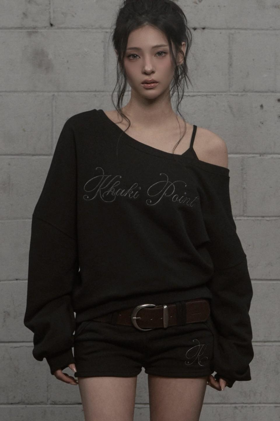 Lettering Sweat Shirt (black)