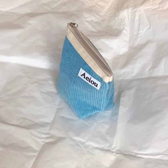 Aeiou Basic Pouch (M size)Swimming Pool Corduroy
