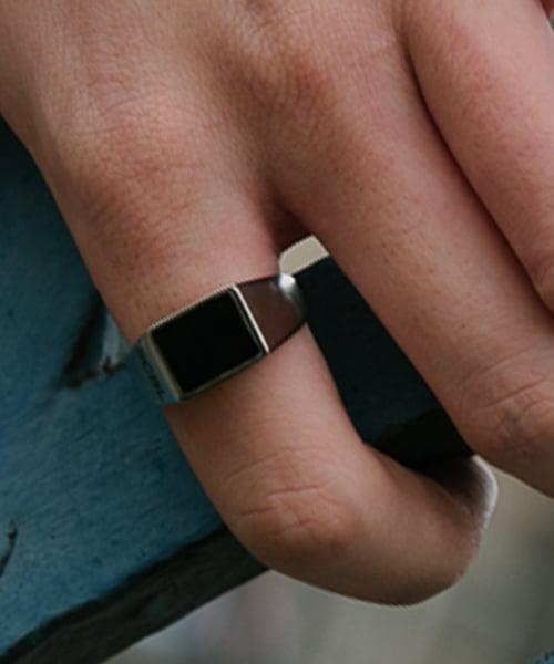 [써지컬스틸] BR21 Black square ring