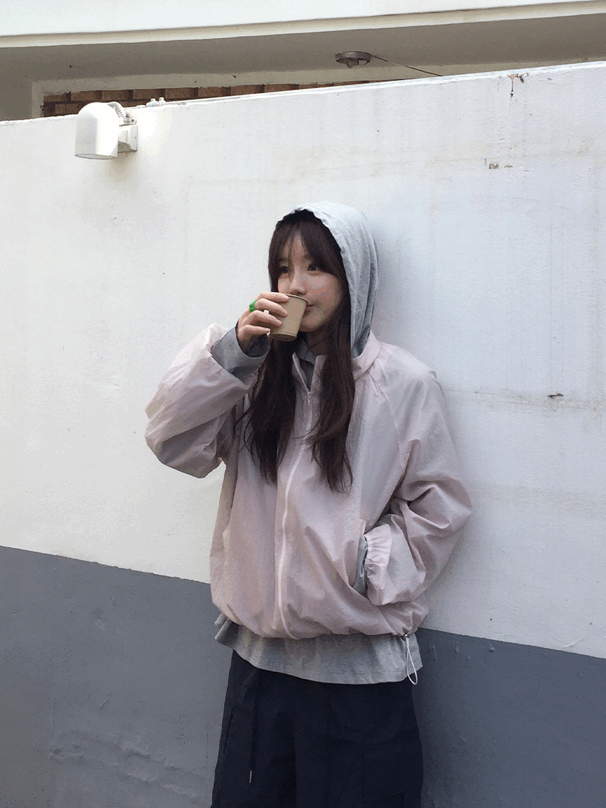 보케 나일론 스트링 바람막이 (3color)