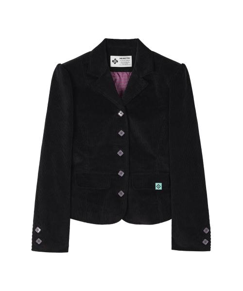 BUTTON BACK CURVE CORDUROY JACKET / black