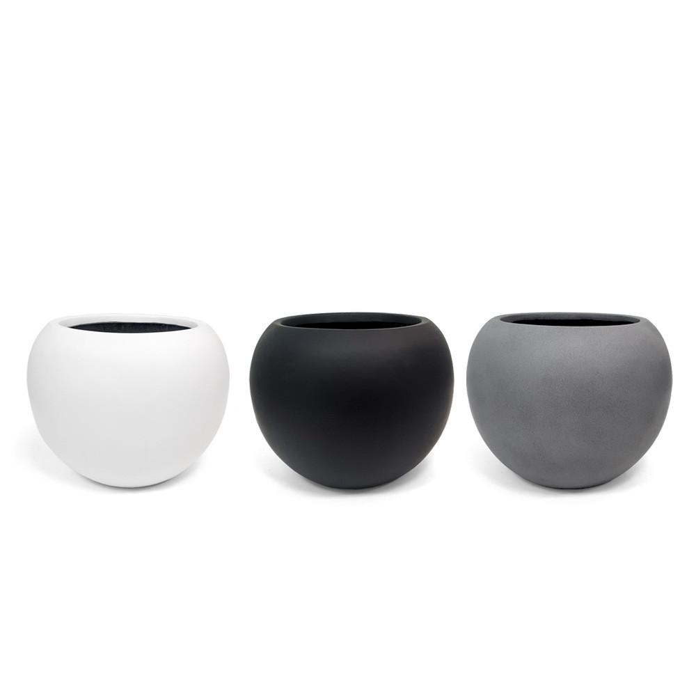 마이플랜트 플라스틱 시멘트 FRP 달항아리 인테리어 홈가드닝 무광 원형 분갈이 대형 화분