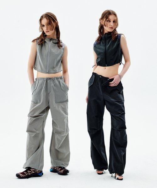 [SET] 글로시 나일론 파라슈트 셋업