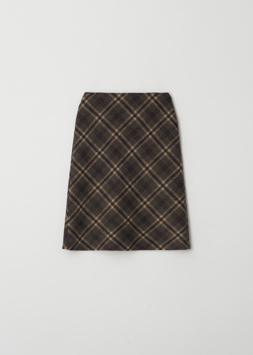 Check midi skirt (2color)