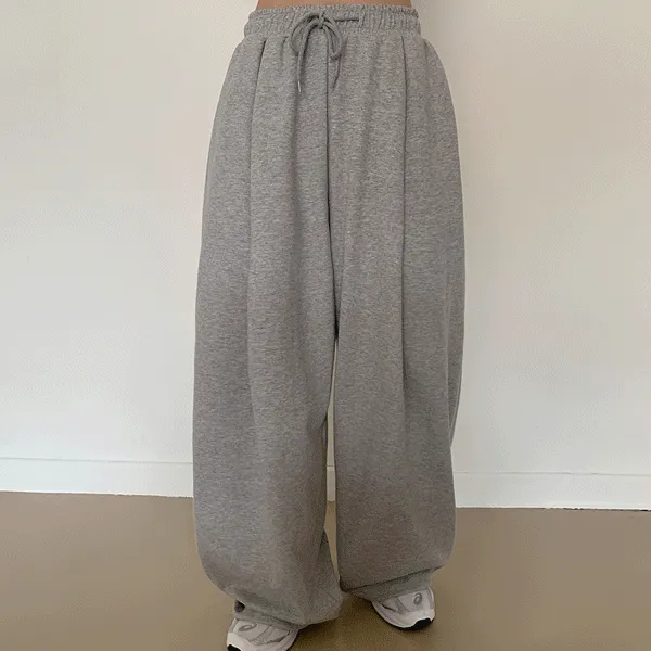 통통 스트링 박시핏 와이드 팬츠 - (남녀공용,빅사이즈,77-88,오버핏)