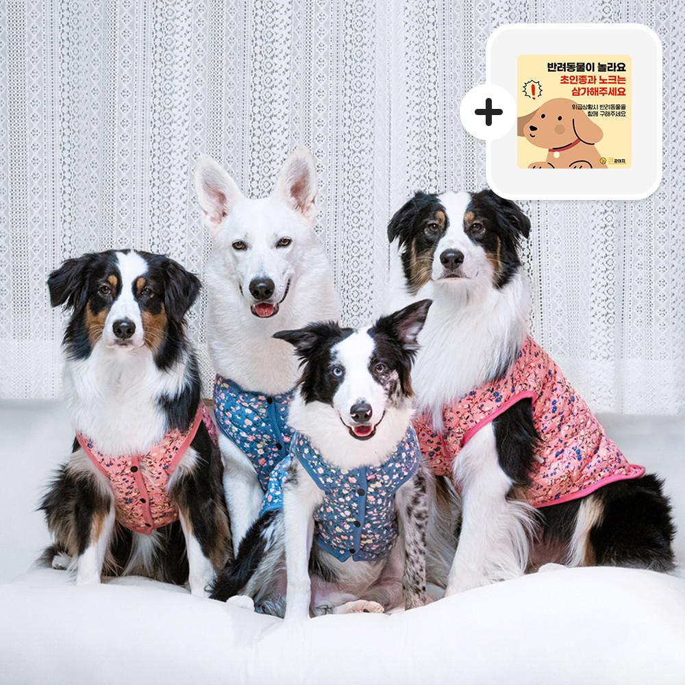 강아지 고양이 조끼 대형견 김장 할머니 할매 조끼 수면 누빔
