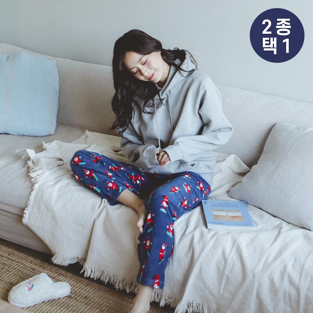 [당일발송] 부들부들 따뜻한 홈웨어 플리스 수면바지 2종 중 택1