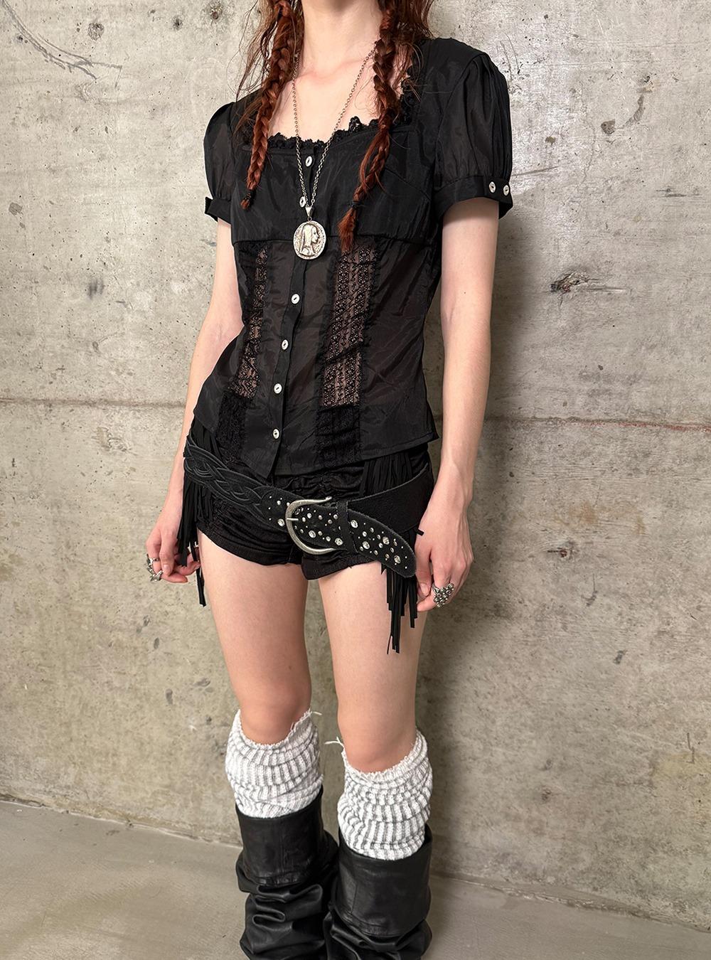 Fringe Curve Shorts (2color)