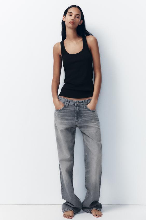 JEANS TRF WIDE LEG 미드라이즈 FULL LENGTH