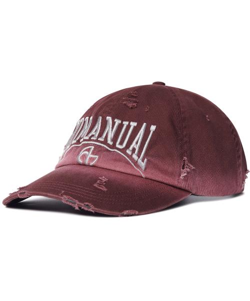 DESTROYED BALL CAP - WASHED BURGUNDY