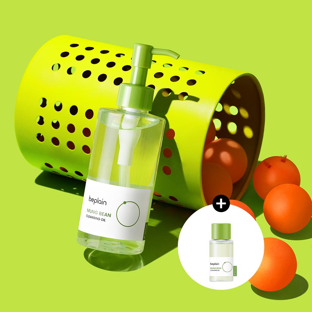 [총250ml] 비플레인 녹두 클렌징 오일 200ml (+50ml 추가증정) / 블렉헤드 피지 워터프루프세정 눈시림제로