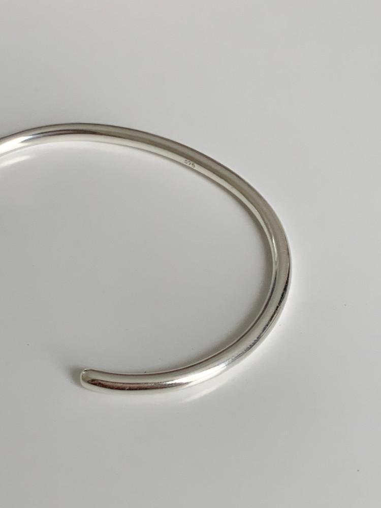 실버925 3mm 심플 라운드 뱅글 은 팔찌 - 그리핑 18k골드 볼드 은팔찌