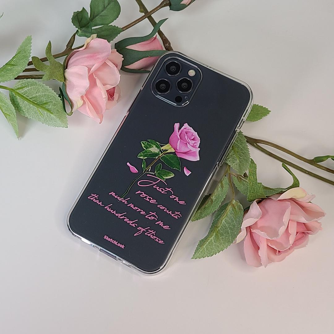 핑크로즈 폰케이스 (투명) D35