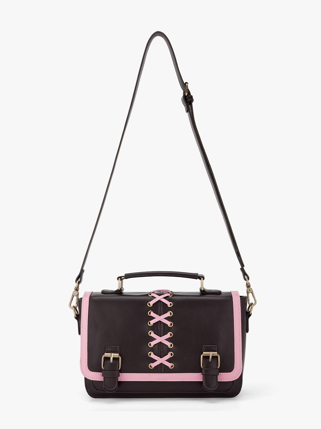 Victoria Vintage Vegan Messenger Bag - pinkish brown