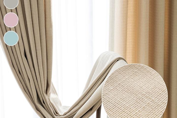 [맞춤] 보헤미안 호텔식 채광 린넨 암막커튼(평주름/나비주름) 4color