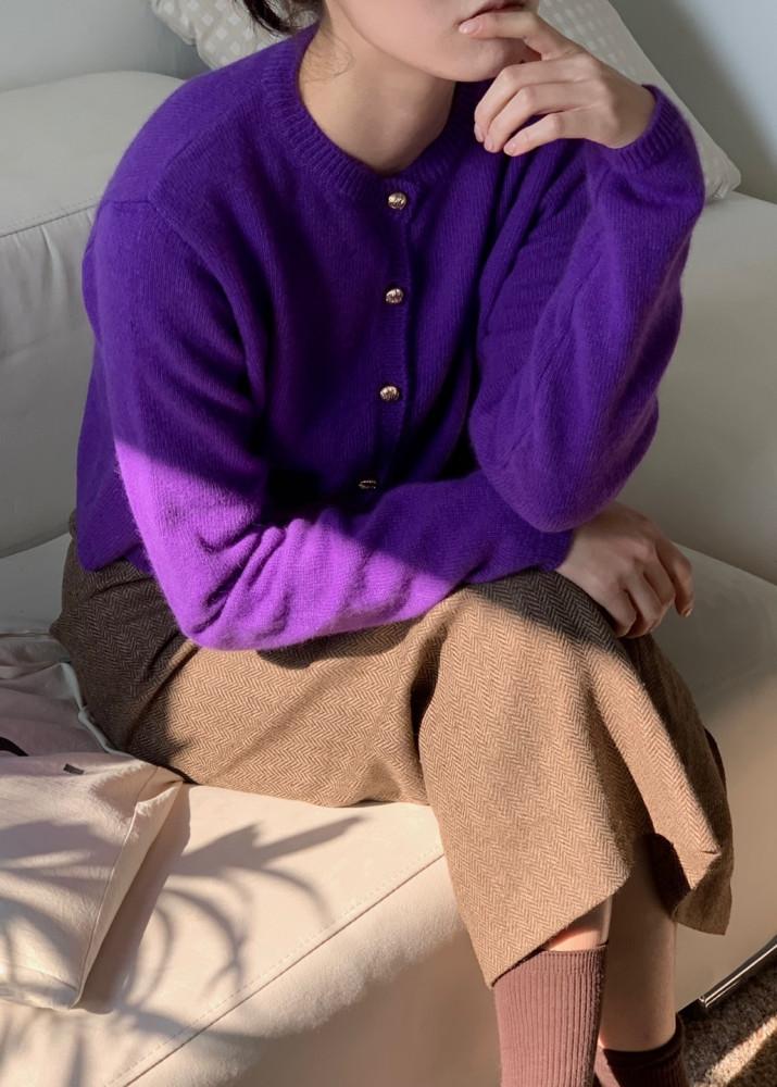 가넷 골드 버튼 라쿤 가디건 5color
