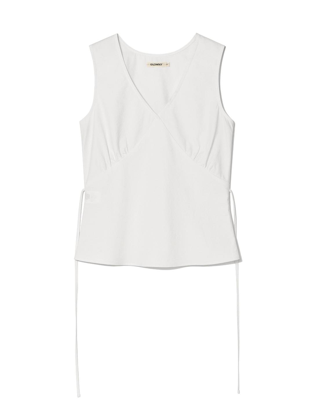 LILY SHIRRING SLEEVELESS TOP (WHITE)