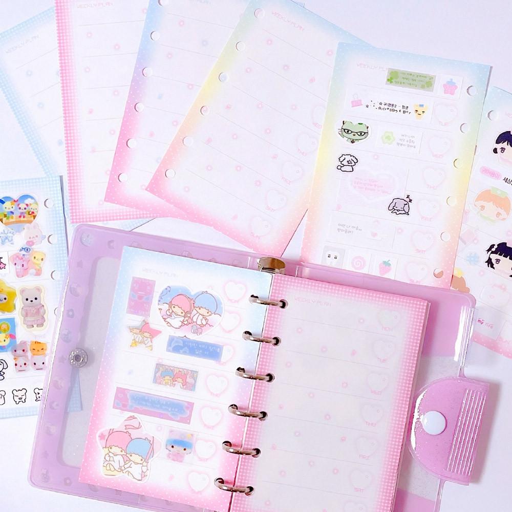 메링 A7 90's 팬시 위클리 다이어리속지 세트