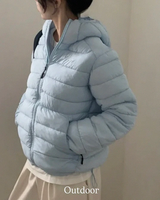 [얼리윈터🤍/퀄리티보장!] 마블 후드 경량 스트링 웰론 아웃도어 숏패딩, 집업점퍼 - 4color