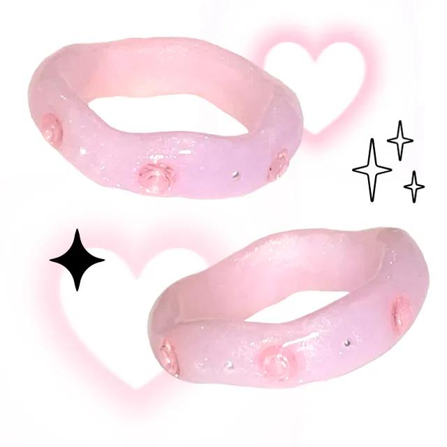 로즈쿼츠 반지 (Rose quartz ring) 클레이링 원석 반지
