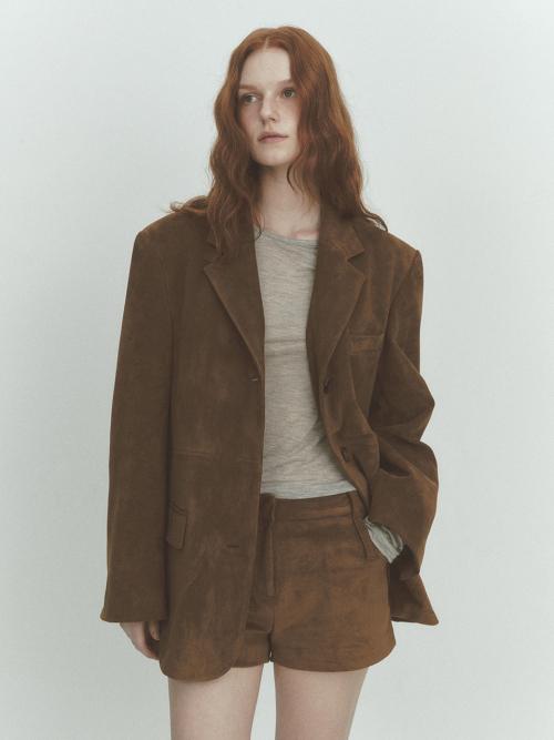 STITCH SUEDE MICRO PANTS (BROWN)