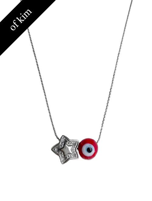 (OFK.MADE/surgical) Redeye Star Thin Chain Necklace