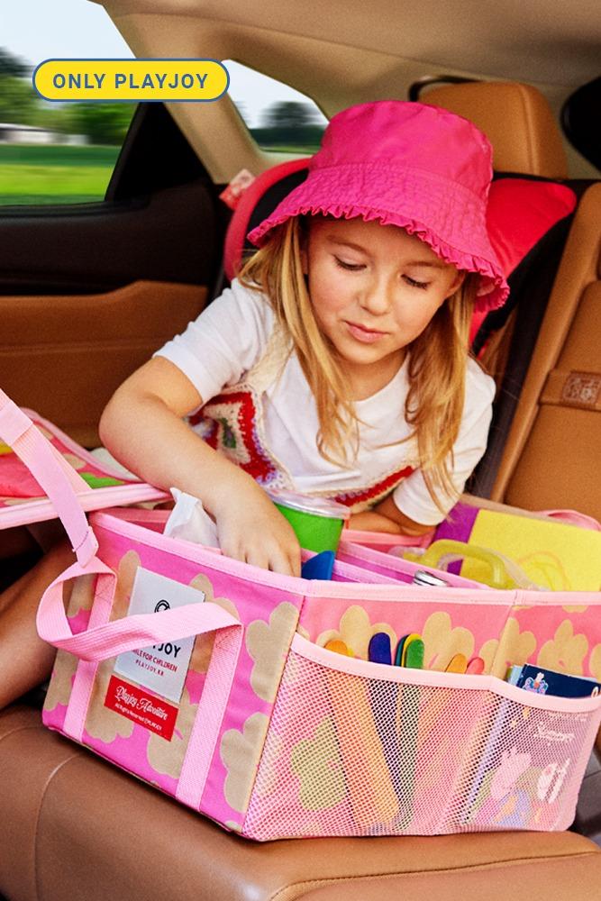 트레블 폴딩 바스켓 Flower 핑크