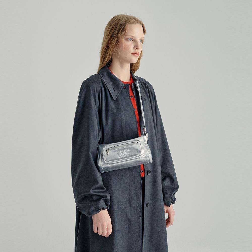 OUTPOCKET HOBO MINI_metallic silver foiled plain
