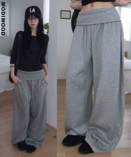 [2사이즈/봄여름용🍀] 전직원소장 드롭 핀턱 와이드 트레이닝 팬츠 - 3color