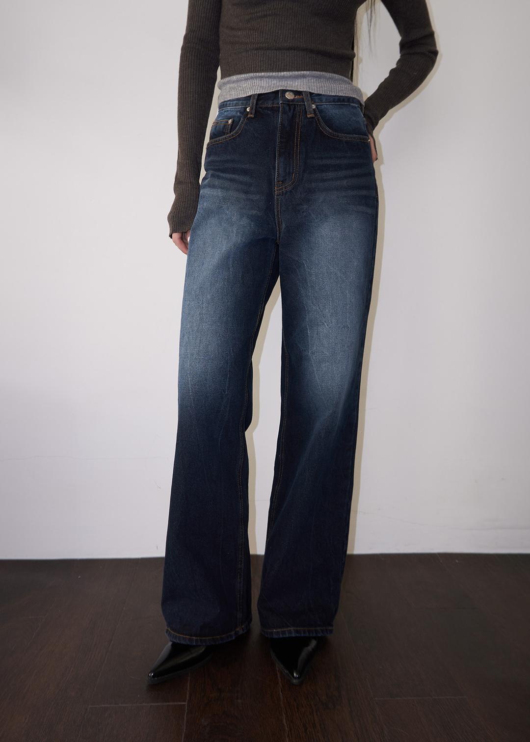 Swan Dark Blue Washing Wide Denim