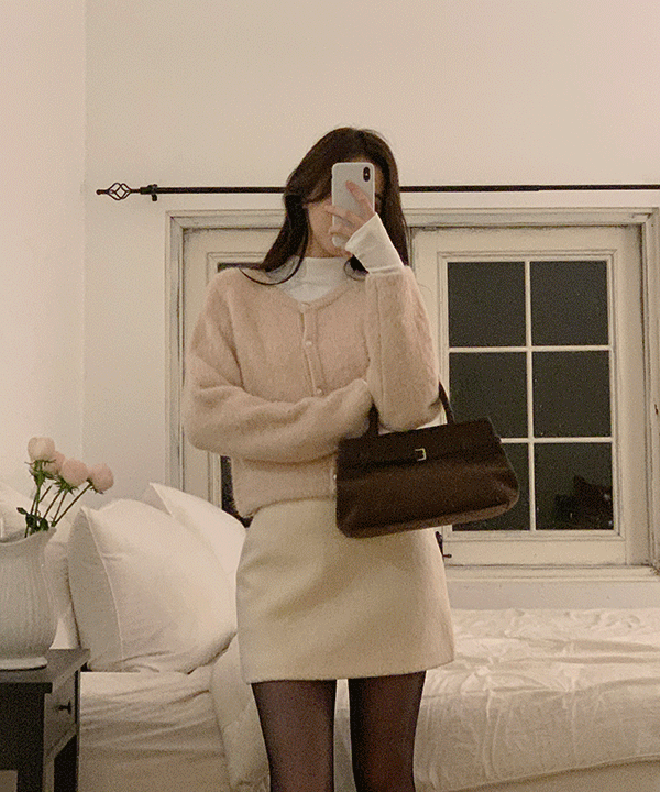 퍼빗 헤리즈 윈터부클 퍼 니트 가디건 - 4color