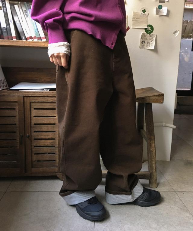 데일리쥬 [🍀봄신상/MADE] 미레아 스트라이프 배색 롤업 와이드 코튼 팬츠