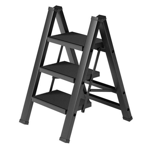 코끼리리빙 알루미늄 접이식 무광 3단 사다리 블랙, 1개 - 공구/철물 | 쿠팡